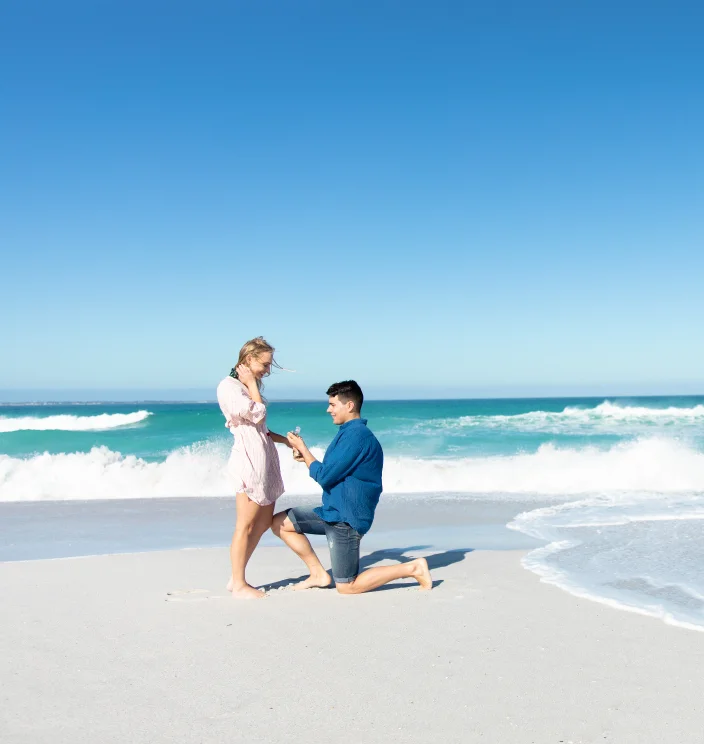 Demande en mariage sur la plage